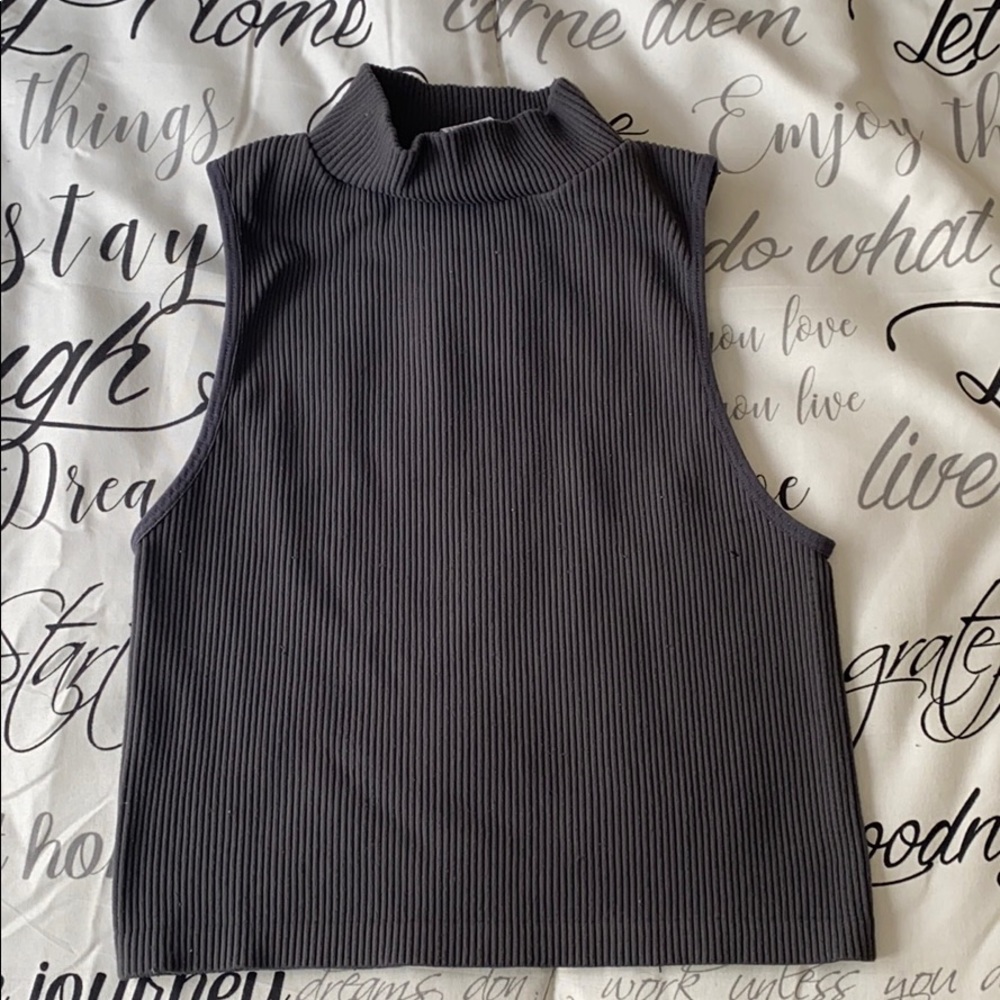 Gray Zara Turtleneck Tank